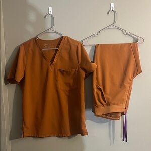 Figs Burnt Orange Scrub Set